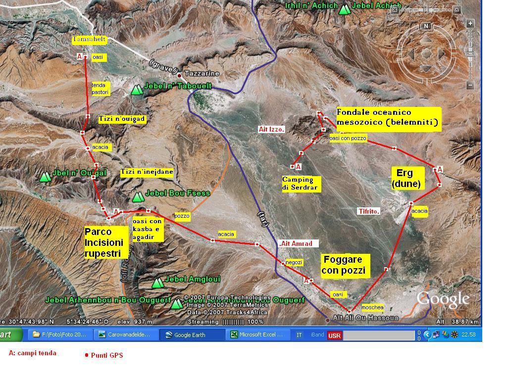 Trekking map con didascalie